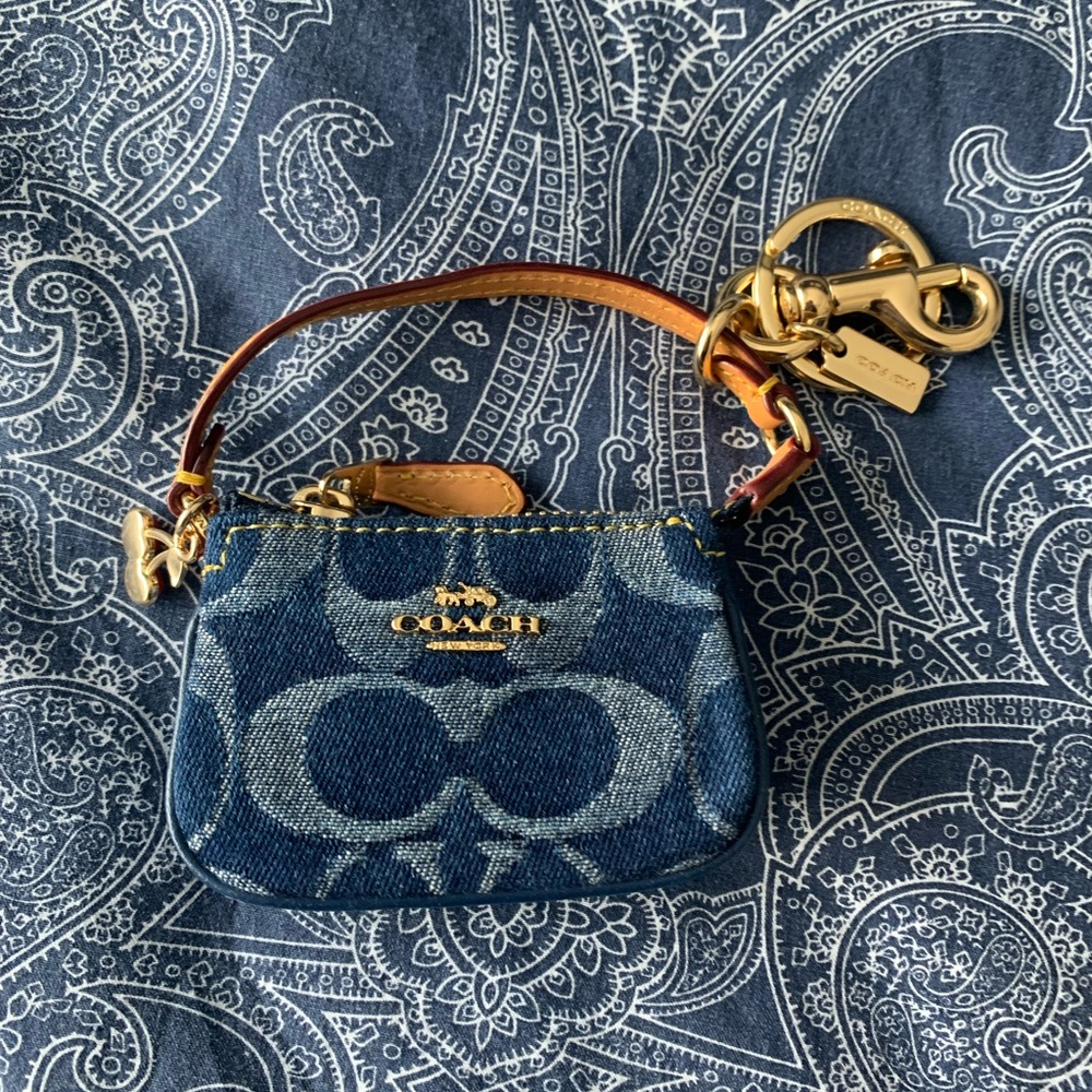 Coach denim mini Nolita bag charm